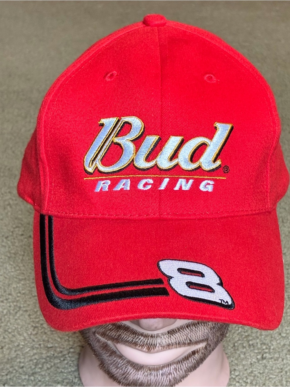 Men's NASCAR Bud Racing Winners Circle Hat Red Adjustable Baseball Cap Dale Jr